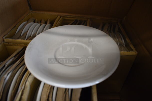 30 BRAND NEW IN BOX! Tuxton Reno ALE-060 White Ceramic Saucers. 6x6x1. 30 Times Your Bid!