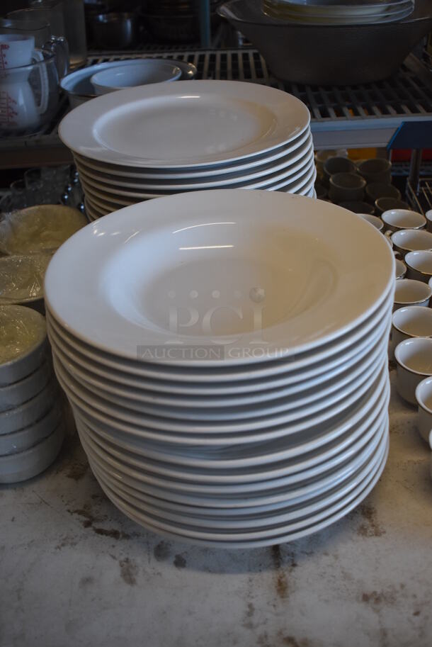 ALL ONE MONEY! Lot of Various Items on Tabletop Including Serving Trays, Ceramic Plates, Ceramic Espresso Mugs - Image 7 of 12