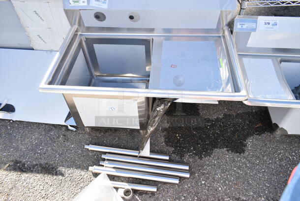BRAND NEW SCRATCH AND DENT! Regency 600S1181818R Stainless Steel Commercial Single Bay Sink w/ Right Side Drain Board. Bay 18x18. Drain Board 17x20 - Image 2 of 7