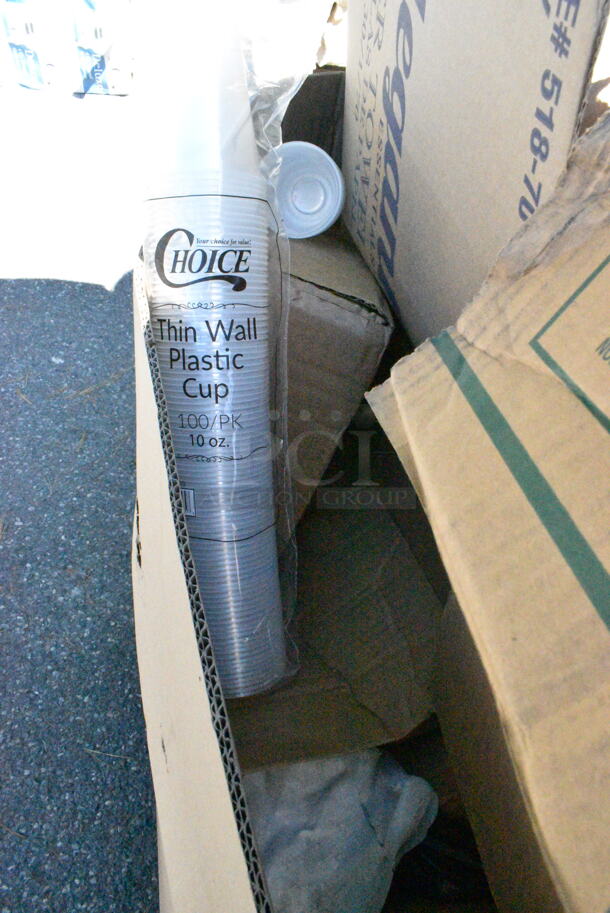 20 BRAND NEW Boxes Including Solo PL4N Large Clear Plastic Souffle, 5002DNAP Choice White 2-Ply Dinner Napkin 17" x 15" - 3000/Case, Commercial Casters. 20 Times Your Bid! - Image 2 of 12