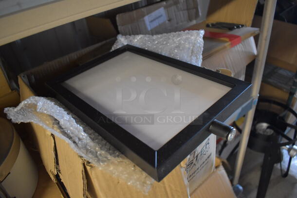 ALL ONE MONEY! Lot of 9 BRAND NEW! Lancaster Table & Seating Black Stanchion Sign Frames.  - Image 2 of 5