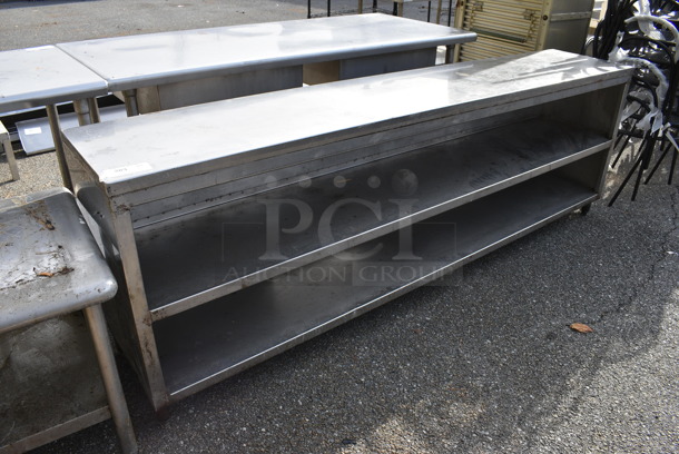 Stainless Steel Commercial Table w/ 2 Under Shelves. 96x18.5x33