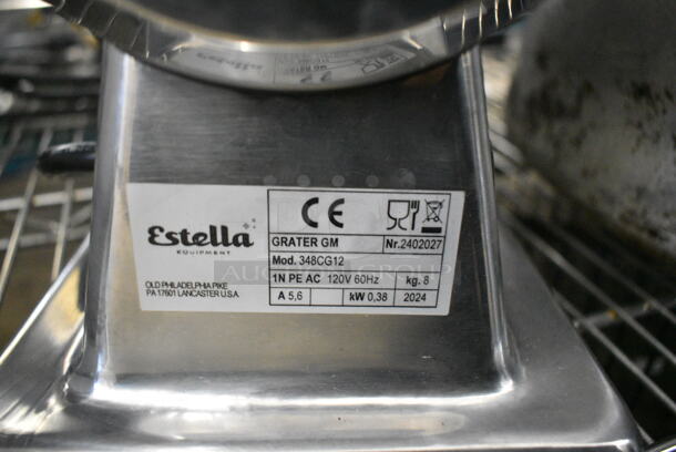 BRAND NEW SCRATCH AND DENT! Estella 348CG12 Stainless Steel Commercial Countertop Hard Cheese Grater. 120 Volts, 1 Phase. Tested and Working! - Image 5 of 5