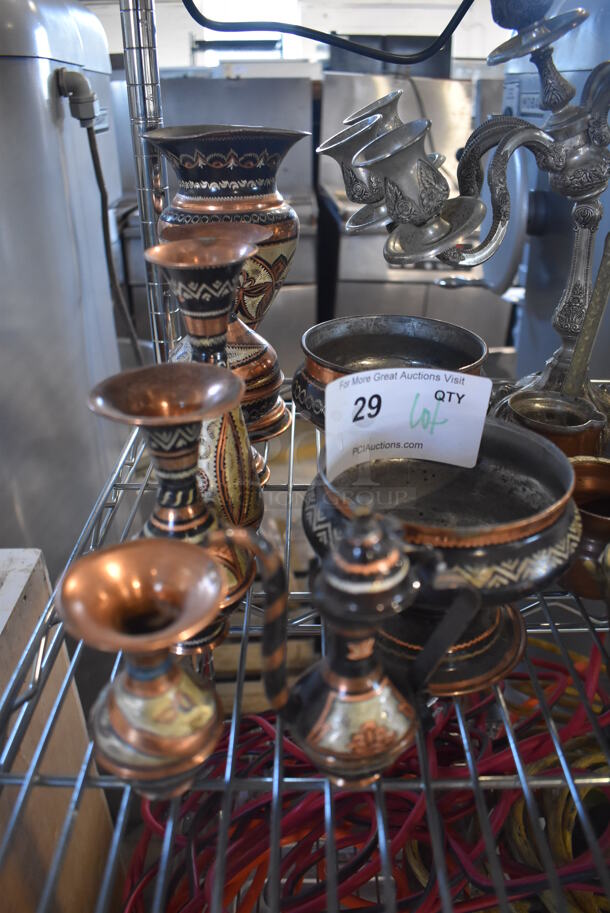 ALL ONE MONEY! Lot of Various Metal Items Including Vases, Candlestick Holder and Buckets. Includes 5x5x4 - Image 4 of 6