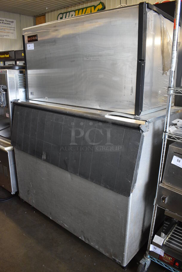 Ice O Matic Model ICE1406HW5 Stainless Steel Commercial Ice Head on Commercial Ice Bin. 208-230 Volts, 1 Phase. 53x36x72