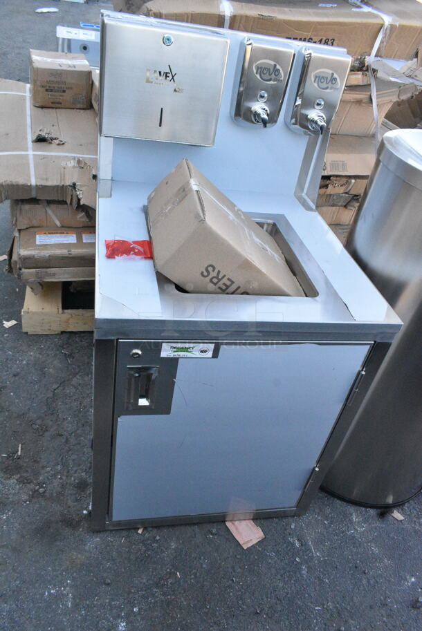 BRAND NEW SCRATCH AND DENT! Regency 600PHS24C Space Saver Single Bowl Cold Water Portable Hand Sink Cart - Image 2 of 9