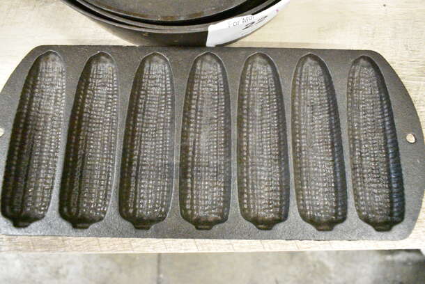 4 Various Metal Items; 3 Skillets and 1 7 Corn Cob Pan. Includes 11x13x2, 12.5x6x1. 4 Times Your Bid!  - Image 3 of 11