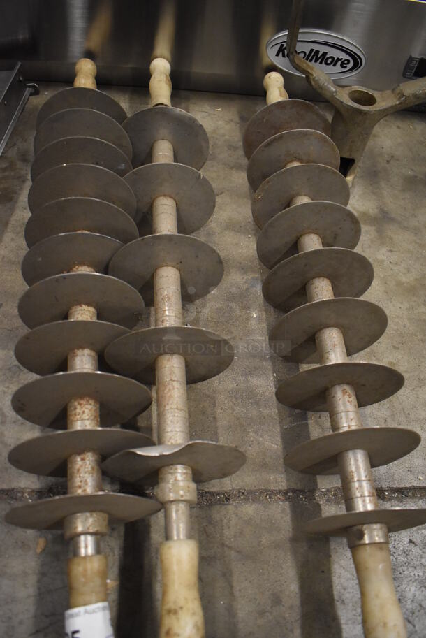 3 Metal Cutting Rolling Pins. 29x5x5. 3 Times Your Bid! - Image 3 of 3