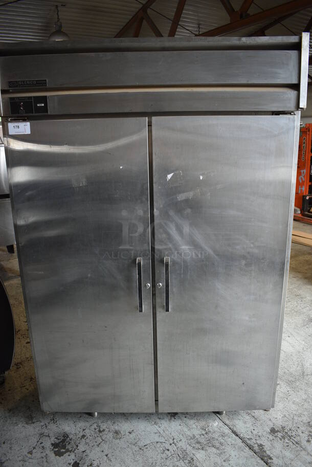 Glenco Model ALFA-48-TE XL Series E Stainless Steel Commercial 2 Door Reach In Freezer. 115 Volts, 1 Phase. 55x36x84. Tested and Working!