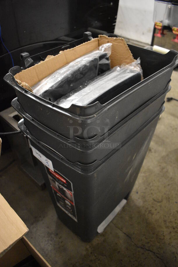 3 BRAND NEW! Rubbermaid Premier Step On Series III Trash Can w/ 3 Lids. 17x13x24. 3 Times Your Bid! - Image 2 of 6