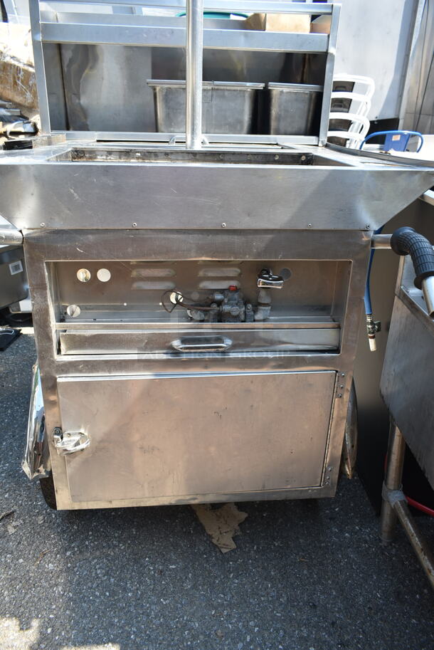 Stainless Steel Commercial Hot Dog Cart on Casters.  - Image 10 of 10