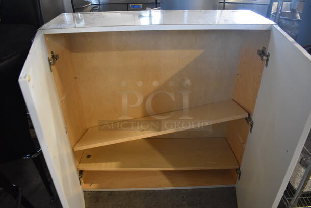 White 2 Door Cabinet. 36x13x36 - Image 3 of 4