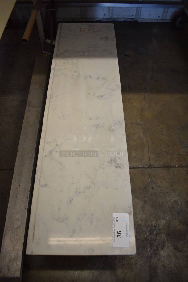 White 7 Cubby Box w/ Stone Countertop. 40x13x11 - Image 2 of 5