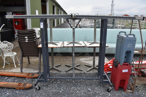 Gray Metal Coat Rack on Commercial Casters. 97x24x60