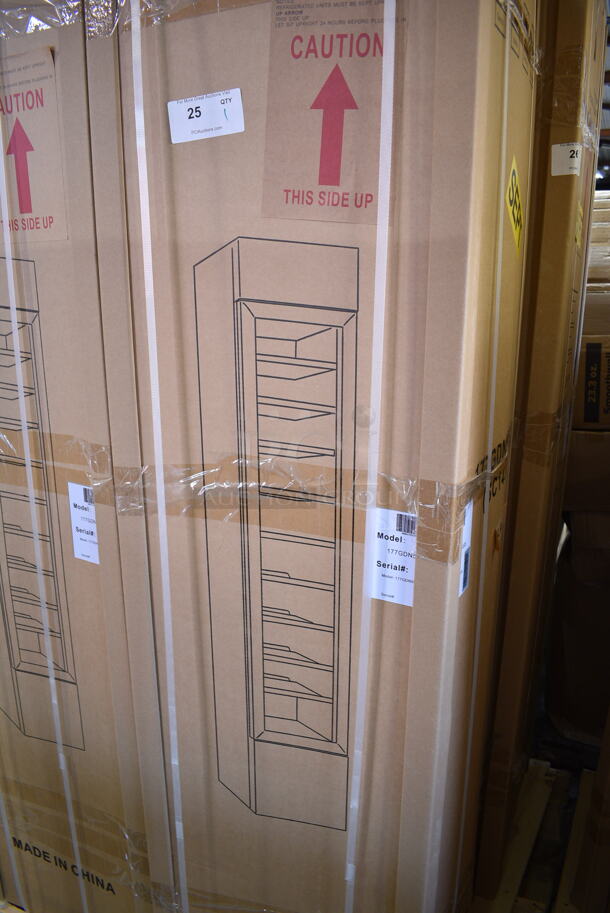 BRAND NEW IN BOX! Galaxy 177GDN5RBB Metal Commercial Single Door Reach In Cooler Merchandiser w/ Poly Coated Racks and LED Lighting. 110-120 Volts, 1 Phase. - Image 2 of 3