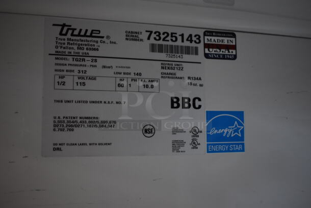 2012 True T-49F ENERGY STAR Stainless Steel Commercial 2 Door Reach In Freezer w/ Poly Coated Racks on Commercial Casters. 115 Volts, 1 Phase. Tested and Working! - Image 6 of 6