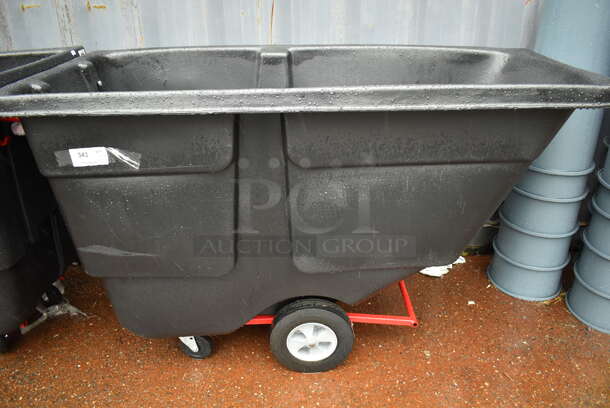 BRAND NEW! Rubbermaid Black Poly Portable Bins on Casters. 70x34x44
