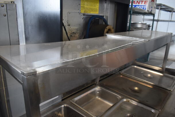 Commercial Stainless Steel Electric Powered Steam Table With Overshelf And 6 Drop-In Steel Bins In Various Sizes And Refrigerated Base. 208V/1 Phase - Image 6 of 8