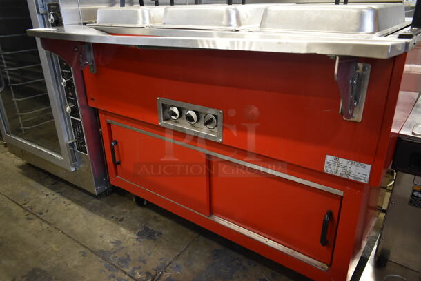 Duke DPAH-3HF M Metal Commercial 3 Well Steam Table w/ Sneeze Guard and 3 Lids on Commercial Casters. 120 Volts, 1 Phase. Tested and Working! - Image 5 of 7