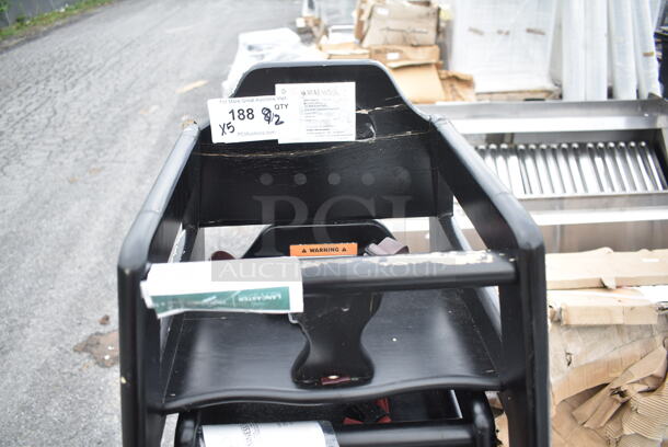 5 BRAND NEW SCRATCH AND DENT! Lancaster Table & Seating 164WHCASBK Standard Height Wooden High Chair with Black Finish - Assembled. See Pictures for Damgage. 5 Times Your Bid! - Image 3 of 5