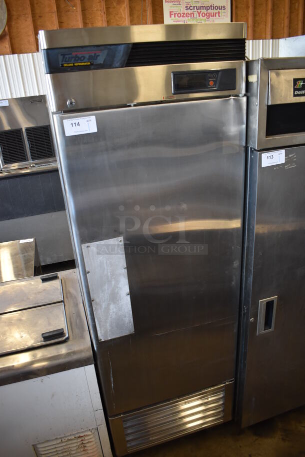 Turbo Air TSR-23SD Stainless Steel Commercial Single Door Reach In Cooler on Commercial Casters. 115 Volts, 1 Phase. 26x30x83. Tested and Powers On But Does Not Get Cold - Image 2 of 6