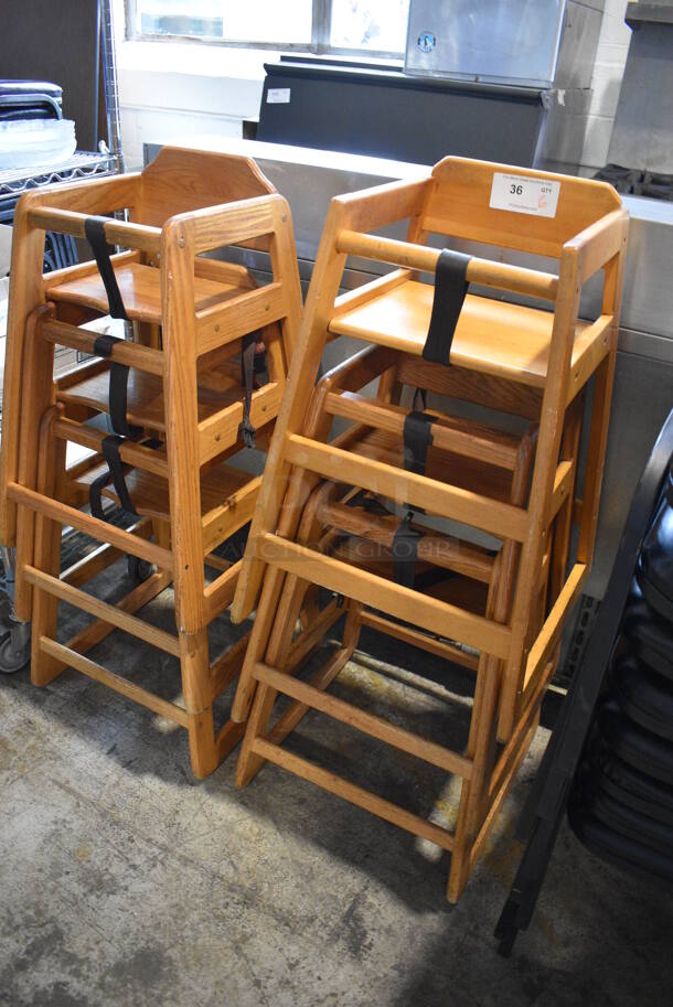 6 Wooden High Chairs. 19x20x29. 6 Times Your Bid! - Image 4 of 4