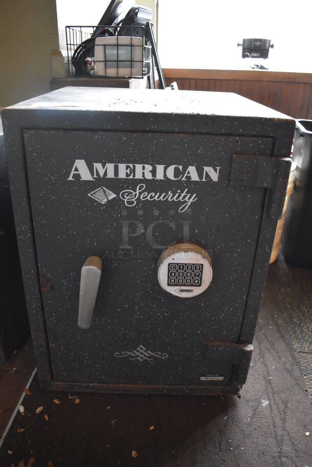 American Security Gray Metal Single Compartment Safe. Does Not Come w/ Combination. 18x20x25. BUYER MUST REMOVE. (Susquehanna Ale House) - Image 1 of 4