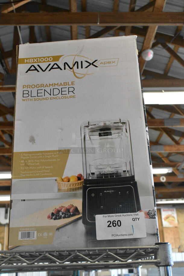 BRAND NEW SCRATCH AND DENT! AvaMix HBX1000 Apex 48 oz. 3 1/2 hp Programmable Commercial Blender with Touchpad and Sound Enclosure. 120 Volts, 1 Phase.  - Image 2 of 3