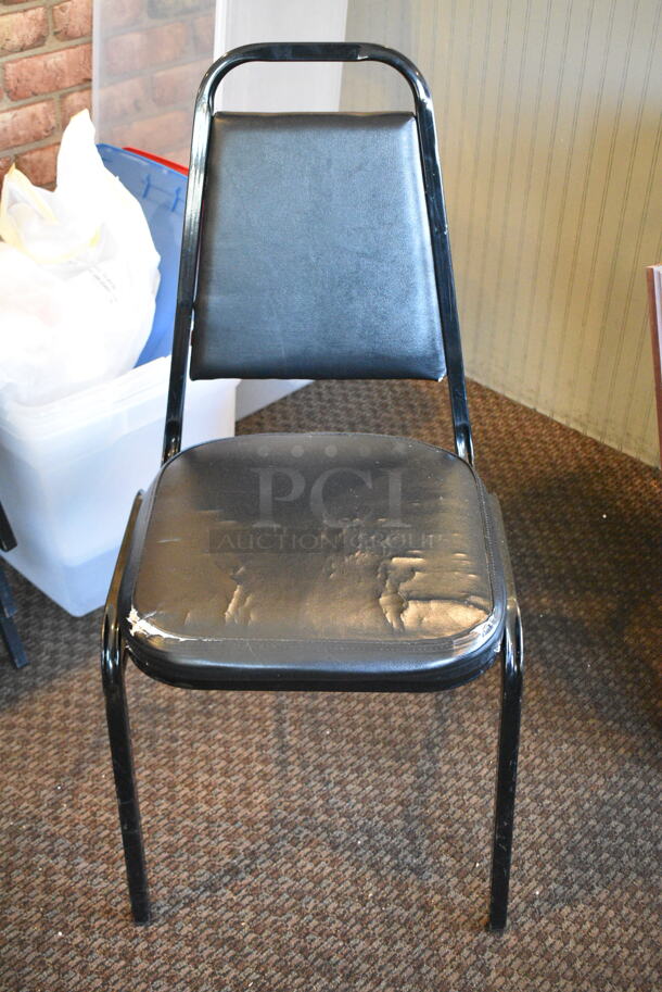 9 Black Metal Stackable Banquet Chair. 9 Times Your Bid! (booth room)  - Image 4 of 5