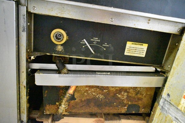 Giles EOF-10-10 Stainless Steel Commercial Electric Powered 3 Bay Fryer w/ Dumping Station on Commercial Casters. 480 Volts, 3 Phase. - Image 10 of 12