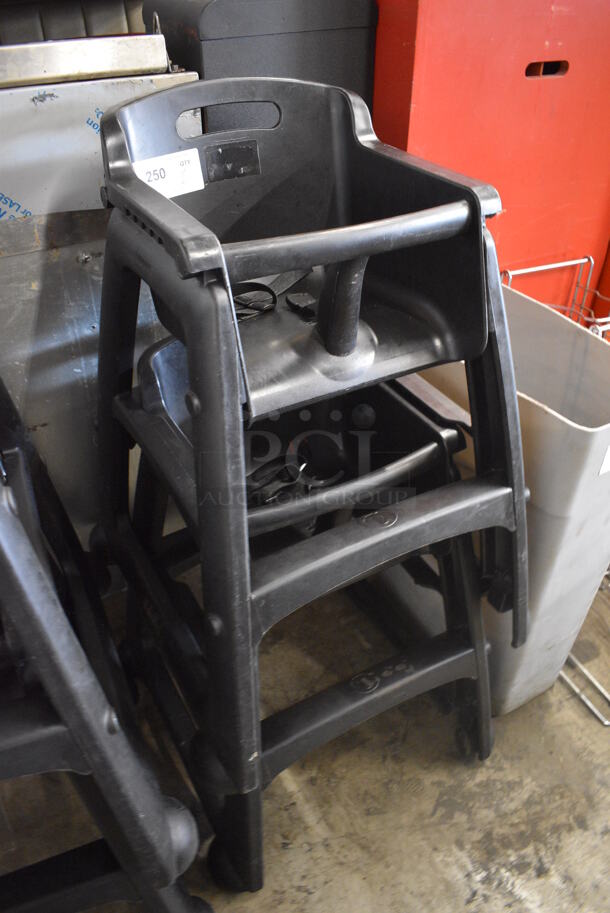 2 Black Poly High Chairs on Casters. 22x23x30. 2 Times Your Bid! - Image 2 of 3