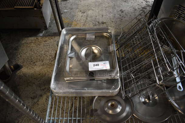 ALL ONE MONEY! Tier Lot of Various Metal Items; Cylindrical Bins, Sauce Pans and Colander - Image 2 of 8