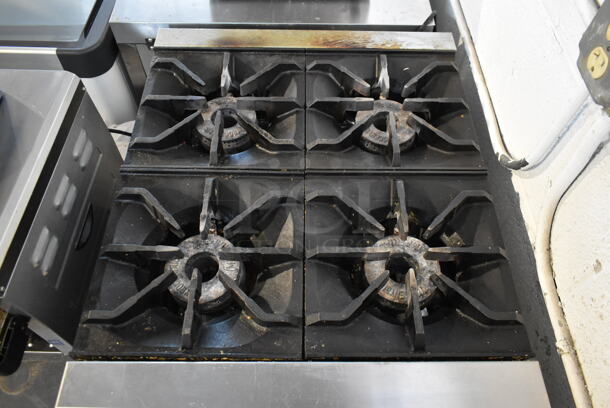 Imperial Stainless Steel Commercial Countertop Natural Gas Powered 4 Burner Range.  - Image 3 of 5