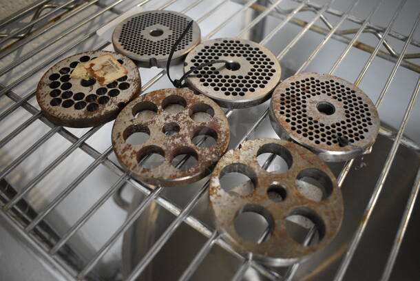 6 Metal Meat Grinder Plates. 2.75x2.75x0.5. 6 Times Your Bid! - Image 2 of 5