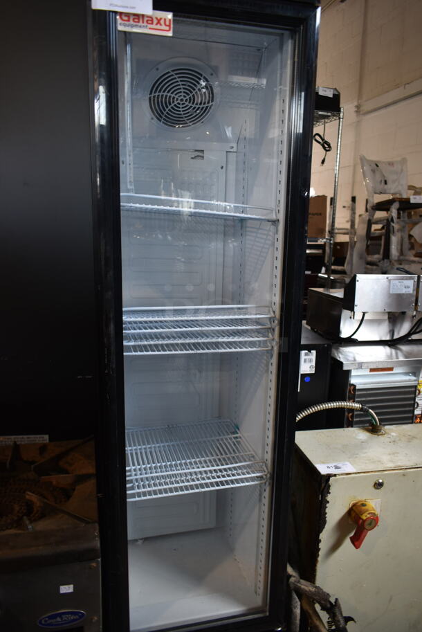 BRAND NEW SCRATCH AND DENT! Galaxy 177GDN5RBB Metal Commercial Single Door Reach In Cooler Merchandiser w/ Poly Coated Racks. 115 Volts, 1 Phase. Tested and Working! - Image 6 of 10