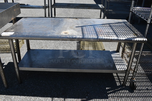 Stainless Steel Table w/ Metal Under Shelf. 50x24x24