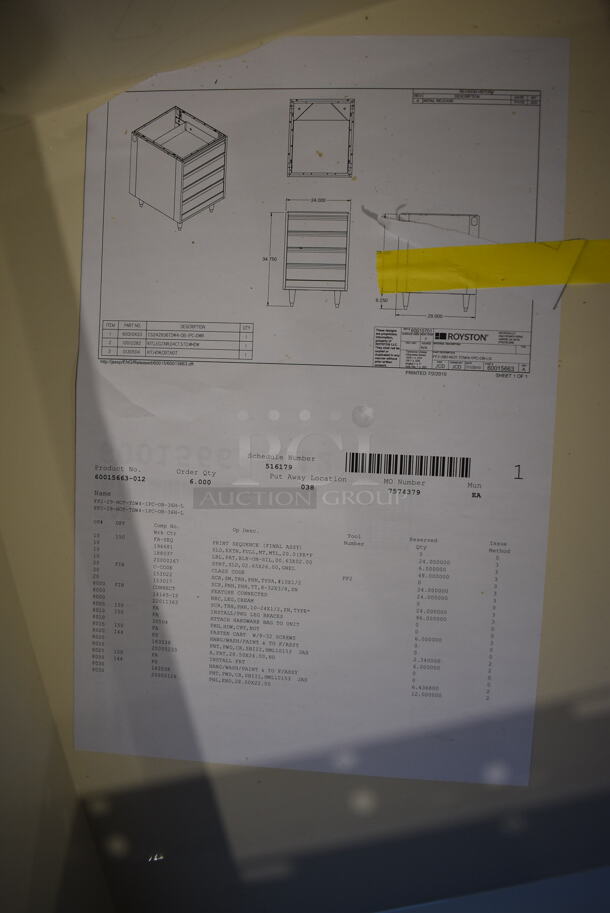 BRAND NEW! Royston 60015663-012 Metal  4 Drawer Cabinet. 24x29x28.5 - Image 5 of 5
