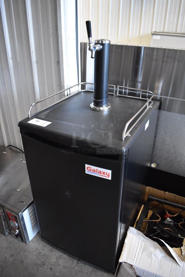 BRAND NEW SCRATCH AND DENT! Galaxy 177KEGRTRBLK Metal Commercial Direct Draw Kegerator w/ Beer Tower on Commercial Casters. 115 Volts, 1 Phase. 21x24x52. Tested and Working! - Image 2 of 8