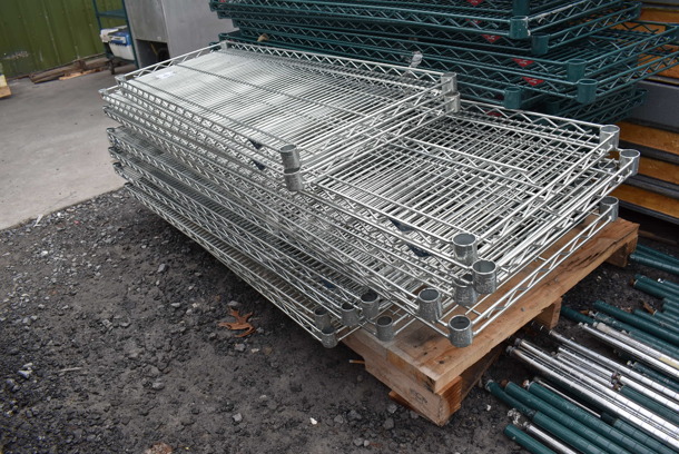 ALL ONE MONEY! Lot of 14 Various Chrome Finish Wire Shelves. Includes 48x18x1.5 - Image 4 of 4