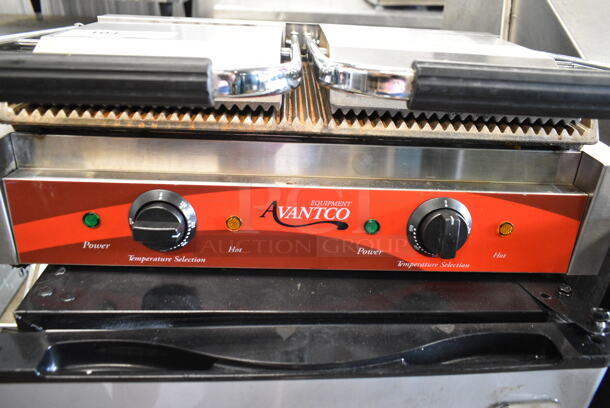 Avantco 177P84 Stainless Steel Commercial Countertop Double Panini Press. 120 Volts, 1 Phase. Tested and Working! - Image 3 of 5