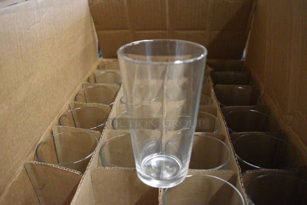 24 BRAND NEW IN BOX! Arcoroc Mixing Glasses. 3.5x3.5x5.5. 24 Times Your Bid!