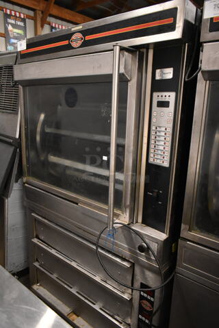 Cleveland BMR-32 Stainless Steel Commercial Natural Gas Powered Rotisserie Oven w/ Skewers, 2 Drawers. 45,000-60,000 BTU.