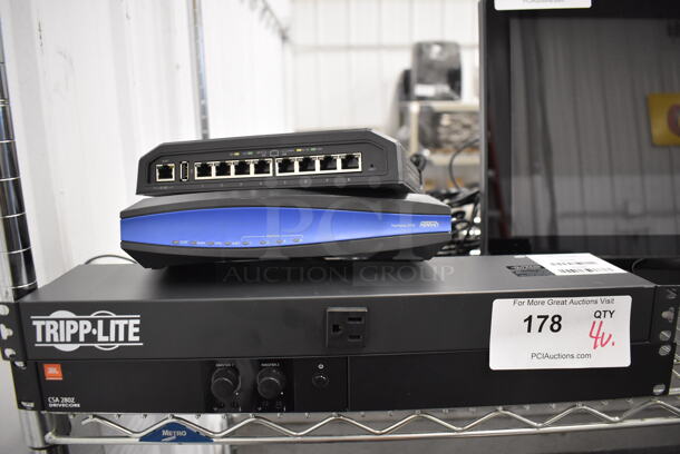 4 Various Electronics; Tripp Lite, JBL CSA 28OZ Drivecore, Adtran NetVanta 3130 and Unit. 4 Times Your Bid! - Image 1 of 4