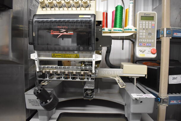 Expert AD860 Metal Commercial Floor Style Embroidery Machine on Commercial Casters w/ 2 Tiers Worth of Extra Parts. Includes 26x30x64 - Image 6 of 12