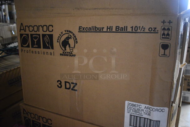 36 BRAND NEW IN BOX! Arcoroc Excalibur Hi Ball Beverage Glasses. 3x3x5. 36 Times Your Bid! - Image 3 of 3