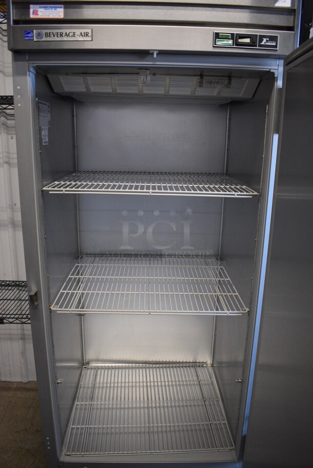 Beverage Air Model ER34-1 E Series ENERGY STAR Stainless Steel Commercial Wide Single Door Reach In Cooler w/ Poly Coated Racks on Commercial Casters. 115 Volts, 1 Phase. 35x34x84.5. Tested and Powers On But Does Not Get Cold - Image 5 of 6