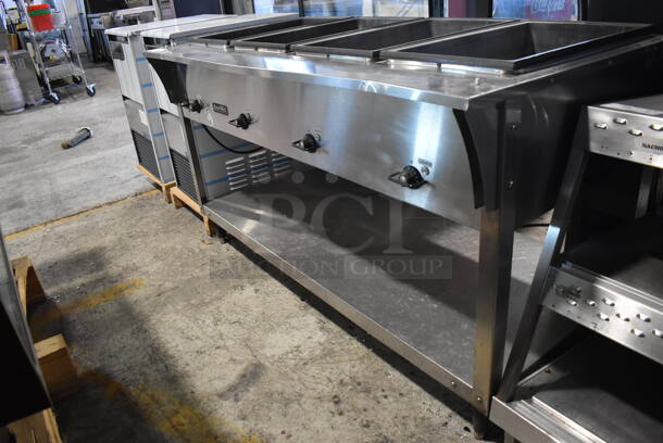 Vollrath 38218 Stainless Steel Commercial Electric Powered 4 Bay Steam Table w/ Under Shelf. 208-240 Volts, 1 Phase. 60.5x29.5x35 - Image 2 of 5