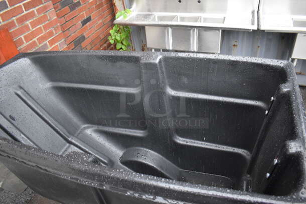 BRAND NEW! Rubbermaid Black Poly Portable Bin on Casters. 70x34x44 - Image 4 of 4