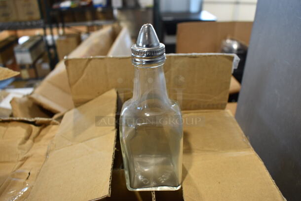 17 BRAND NEW IN BOX! G-104 Oil and Vinegar Glass Bottles. 2x2x6. 17 Times Your Bid!