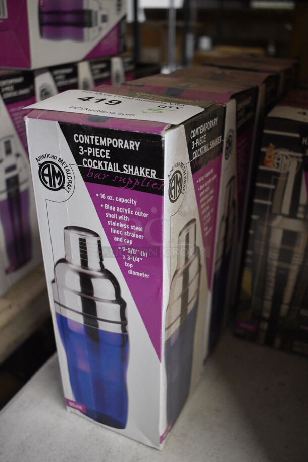 5 BRAND NEW IN BOX! Contemporary Three Piece Cocktail Shakers. 5 Times Your Bid! - Image 2 of 2